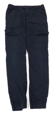 Tmavomodré plátenné cargo cuff nohavice Cars Jeans