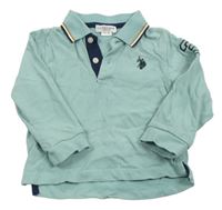 Mintové polo triko s logem U.S. Polo Assn