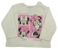 Smotanová zamatová mikina s Minnie Primark