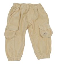 Smotanové rebrované zamatové nohavice s vreckami a dinem dunnes