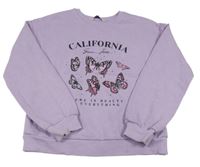 Lila mikina s motýlikmi a nápisom George