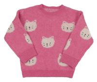 Ružový sveter s mačkami Nutmeg