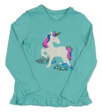 Modrá tunika s jednorožcem z flitrů M&S