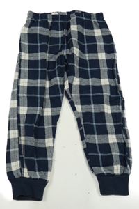 Tmaovmodro-biele kockované pyžamové nohavice