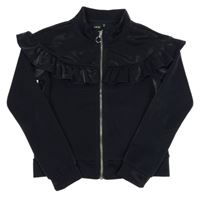 Tmavomodrá ľahká bunda s volánikom