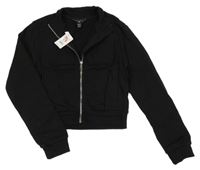 Nové - černá propínací crop mikina New Look