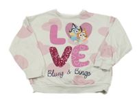 Bielo-ružová ľahká mikina s Bluey