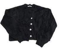 Čierny crop prepínaci chlpatý sveter only