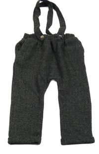 Čierno-sivé melírované teplákové nohavice s trakami Reserved