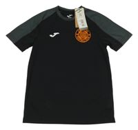 Nové - černo-šedé sportovní funkční tričko s logem joma