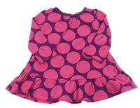 Lilkovo-tmavoružové bodkovaná é bavlnené šaty Miniclub