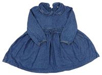 Tmavomodré rifľové šaty s golierikom Mothercare