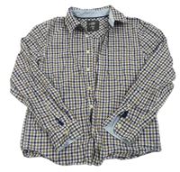 Hnedo-bielo-tmavomodrá kockovaná košeľa zn. H&M