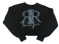 Čierna crop mikina s logom zn. River Island