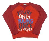 Červený sveter s nápisom zn. Lee Cooper