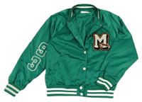Zelený saténový bomber s písmenem a číslami H&M