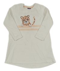 Biele teplákové šaty s gepardem Lupilu