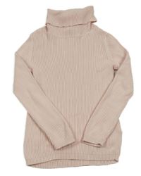 Svetloružový rebrovaný svetrový rolák George