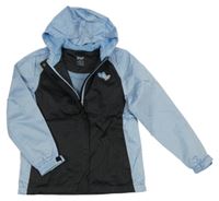 Světlemodro-tmavomodrá šušťáková jarná funkčná bunda so srdiečkami a kapucňou Crivit