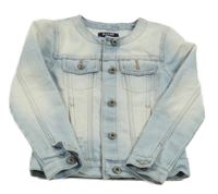 Svetlomodrá rifľová crop bunda Kiabi