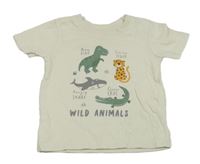 Smotanové tričko so zvieratkami Primark