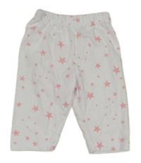 Bielo-ružové legíny s hviezdami