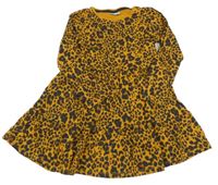 Medovo-hnedo-tmavosivé šaty s leopardím vzorom Matalan