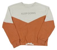 Bielo-broskvová mikina s nápisom Lily & Dan