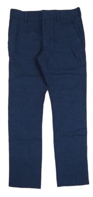 Tmavomodré lněné chino kalhoty H&M