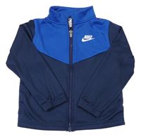 Tmavomodro-modrá propínací sportovní mikina Nike