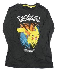 Antracitové triko s Pikachu C&A