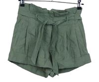 Dámske khaki semišové kraťasy s opaskom zn. Miss Selfridge