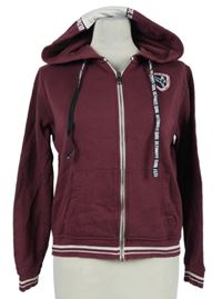 Dámska vínovo-biela prepínaci mikina s kapucňou Don´t call me Jennyfer