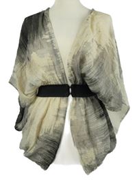 Dámská béžovo-černá vzorovaná žoržetová volná halenka Topshop 