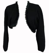 Dámské černé svetrové bolerko s kožíškem 
