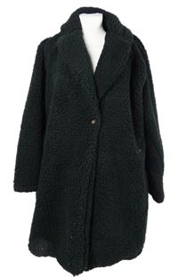 Dámský černý huňatý kabát Kapalua