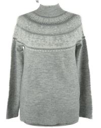 Dámský šedý vzorovaný svetr se stojáčkem Montego 