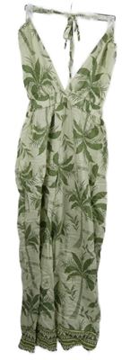 Nové - Dámský smetanovo-zelený lehký kalhotový overal s palmami Cupshe 