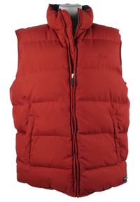 Pánska červená šušťáková zateplená péřová vesta Fila