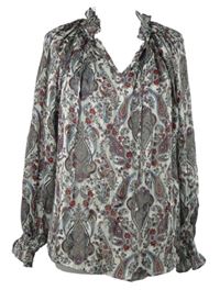 Dámska bielo-farebná vzorovaná blúzka H&M