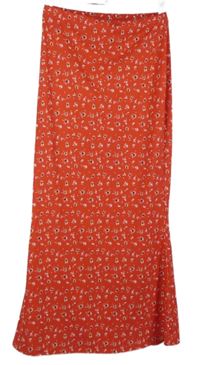 Dámska červená kvietkovana midi sukňa Asos