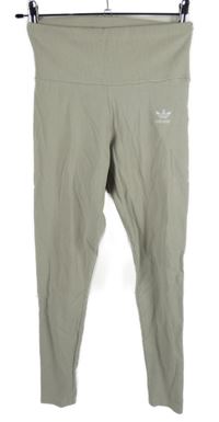 Dámské béžové žebrované legíny Adidas 