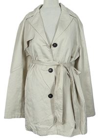 Dámsky béžový šušťákový jarný kabát s opaskom Michele Boyard