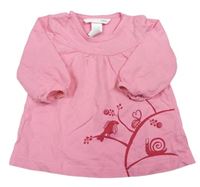 Ružové bavlnené šaty s obrázkom H&M