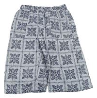 Svetlomodré culottes nohavice s listami Tu