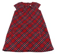 Červeno-tmavomodro-biele kárované šaty H&M