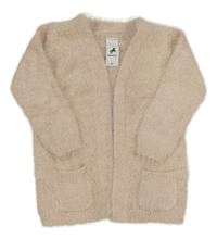 Světlerůžový chlupatý pletený cardigan C&A