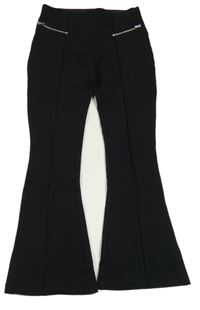 Čierne flare tregíny so zipy Dunnes