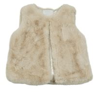 Béžová kožušinová zateplená vesta Matalan
