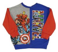 Modro-šedo-červená mikina s Avengers Marvel